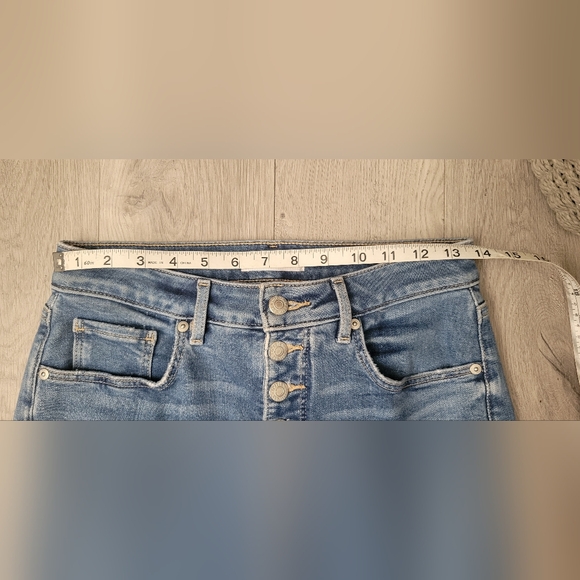 LOFT The Curvy Skinny High-Waist Five Button Frayed Blue Jeans, Women's 26 / 2 - Picture 3 of 16